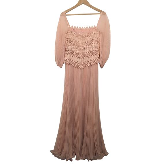 70's Accordion Pleated Maxi Dress - Picture 4 of 7